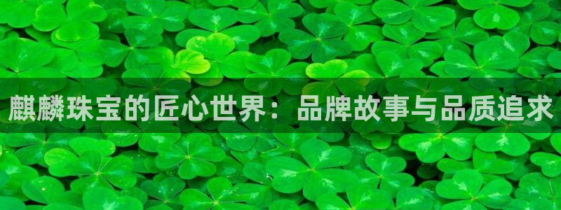 开丰娱乐官网平台电话：麒麟珠宝的匠心世界：品牌故事与品质追求