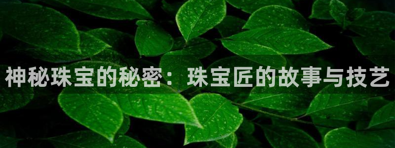 开丰娱乐手机app：神秘珠宝的秘密：珠宝匠的故事与技艺