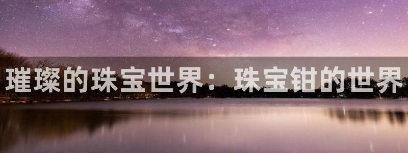 开丰娱乐平台地址电话：璀璨的珠宝世界：珠宝钳的世界