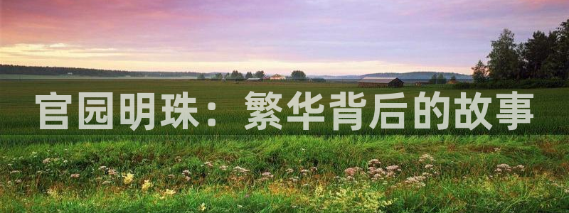 开丰娱乐登陆：官园明珠：繁华背后的故事